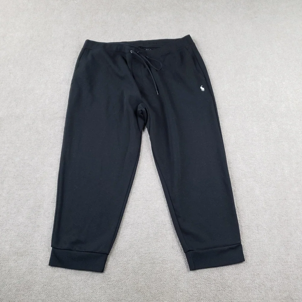 Polo Ralph Lauren Pants Mens 2XL 2XB Black Jogger Elastic Waist Drawstring
